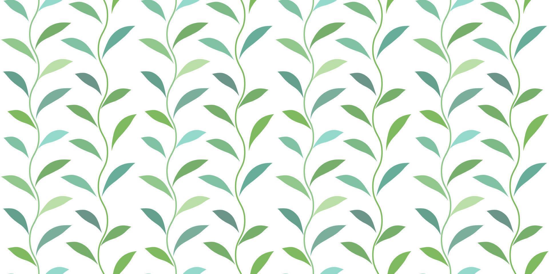 Vintage vector pattern with leaves, seamless repeat