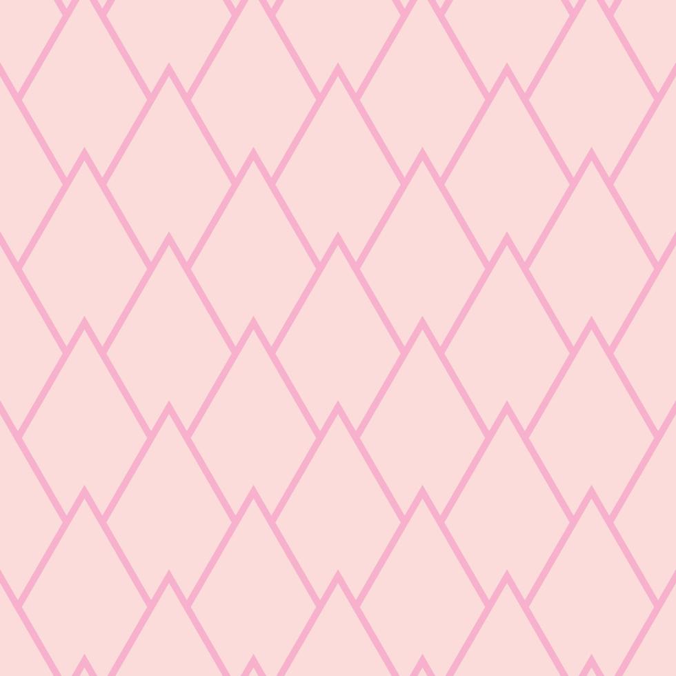 Fish scale pattern with triangles, pink geometric vector repeat