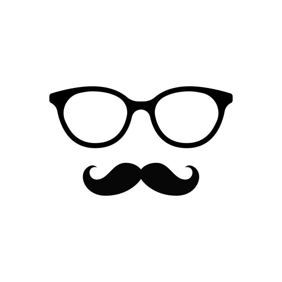 glasses and mustache vector