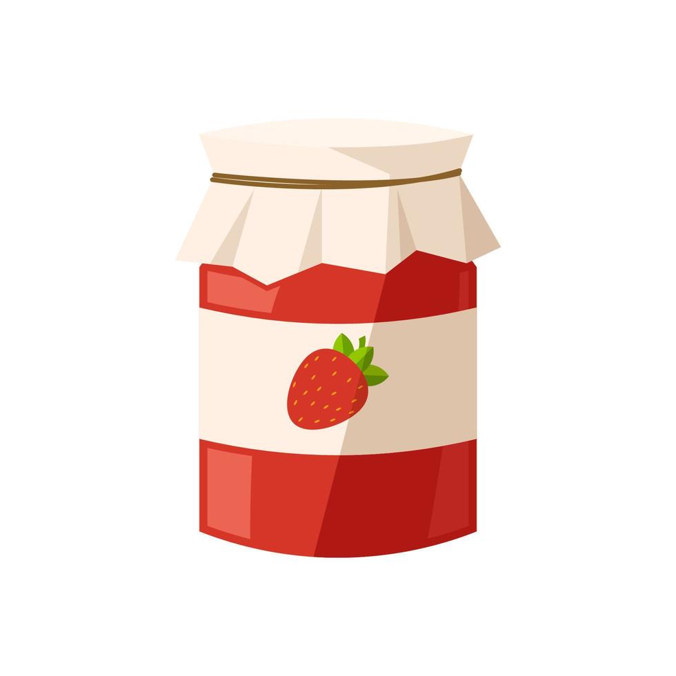 Strawberry jam vector isolated white background