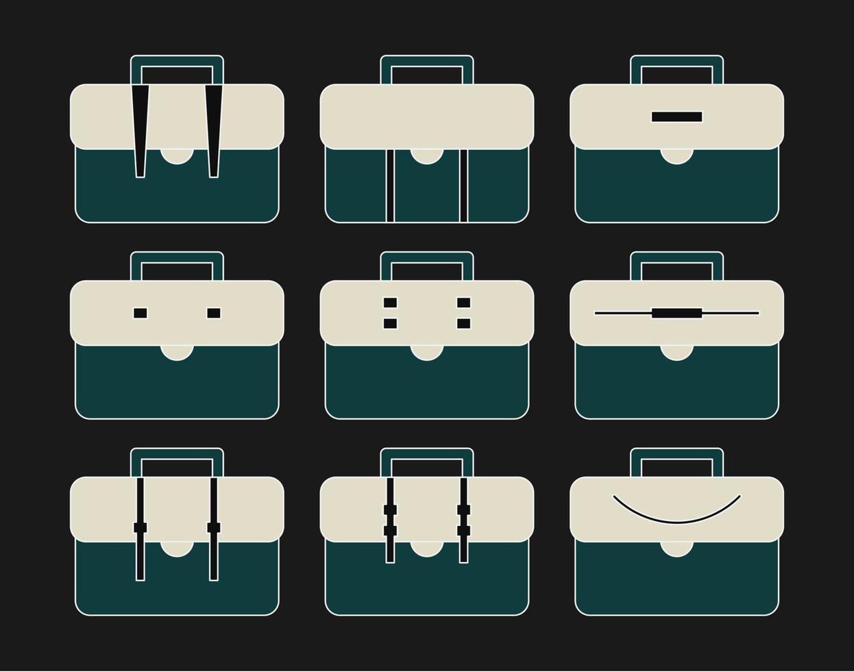 set of business briefcase illustration vector