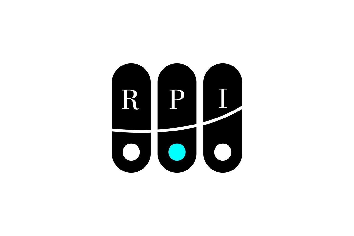 diseño de logotipo de letra y alfabeto rpi vector