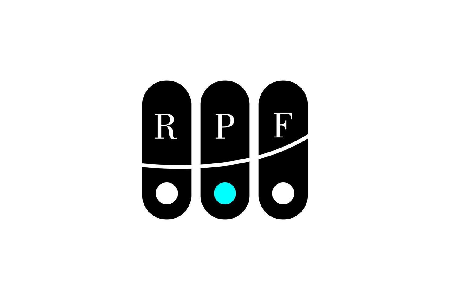 diseño de logotipo de letra y alfabeto rpf vector