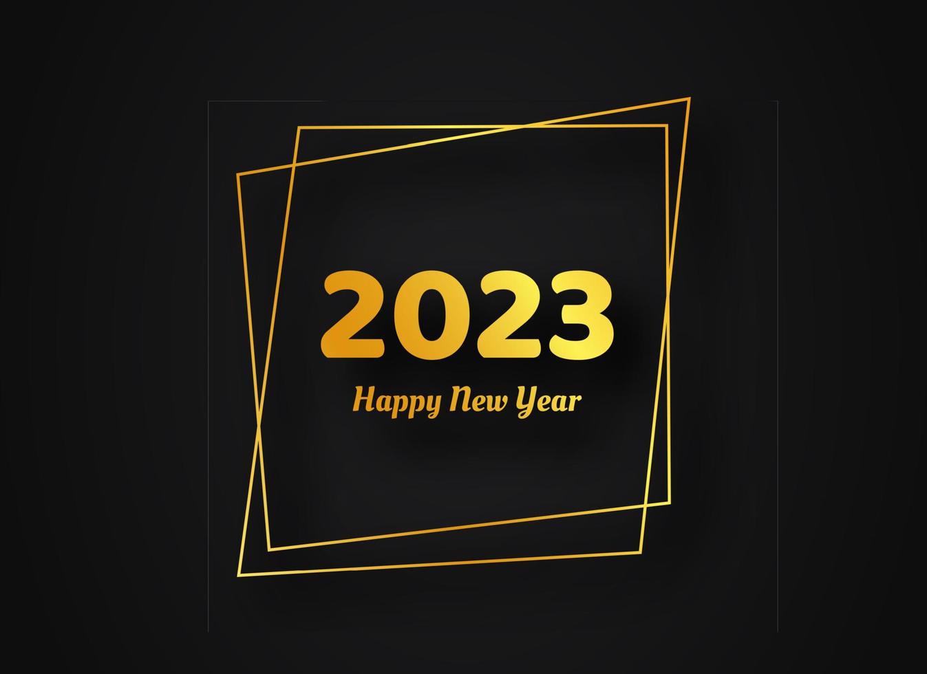 2023 Happy New Year gold geometric polygonal background vector