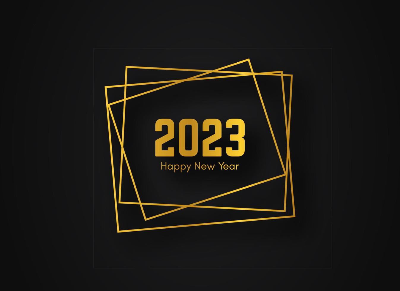 2023 Happy New Year gold geometric polygonal background vector