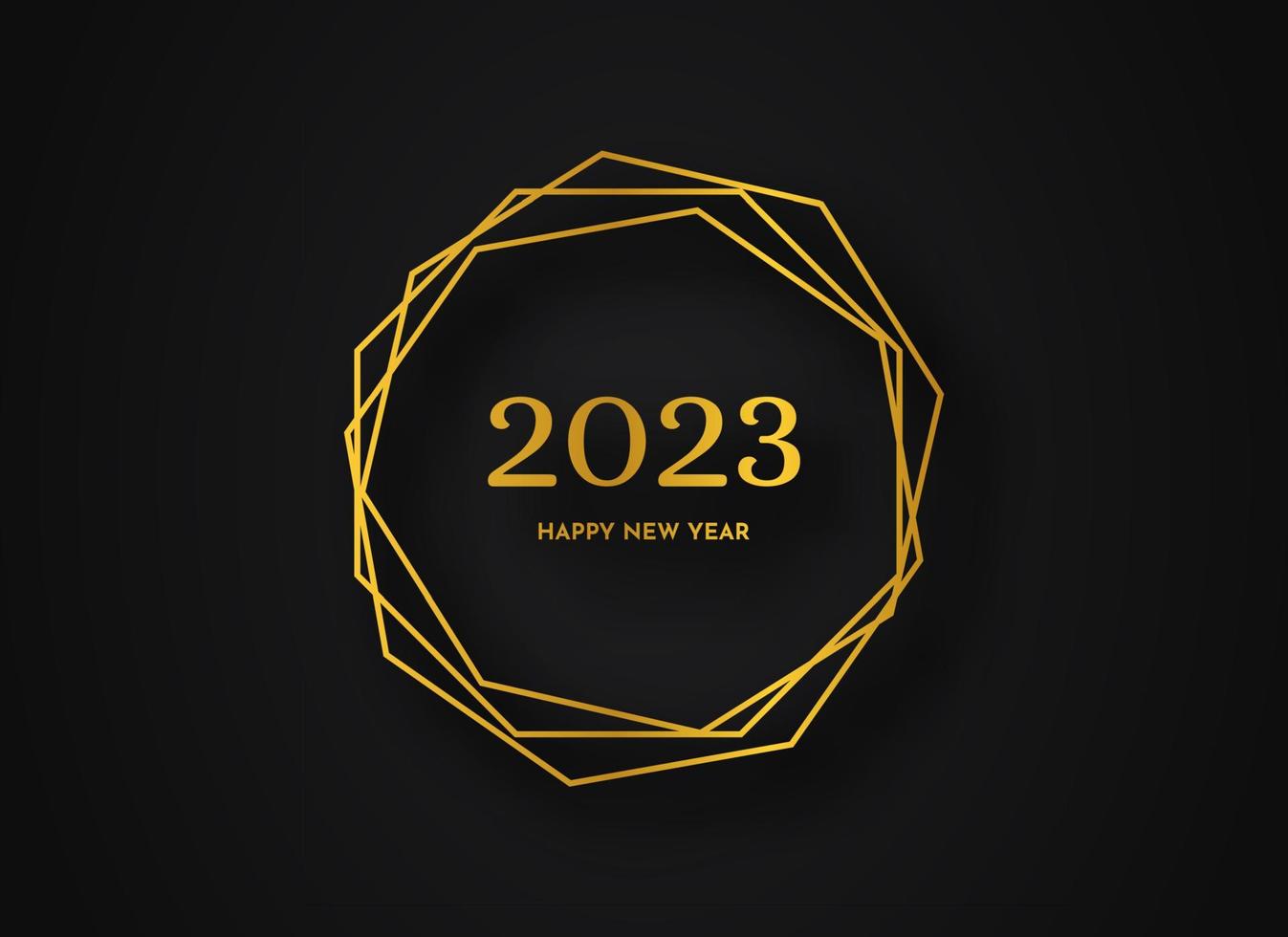 2023 feliz año nuevo fondo poligonal geométrico dorado vector