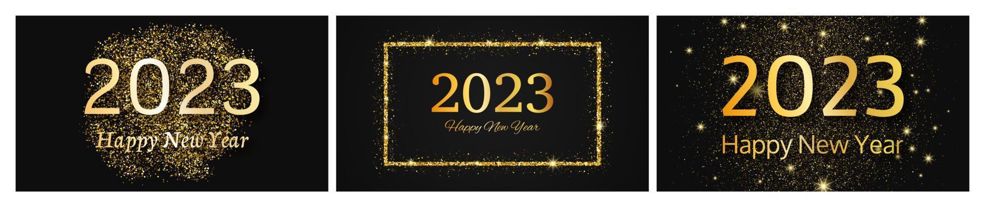 2023 feliz año nuevo fondo de oro vector