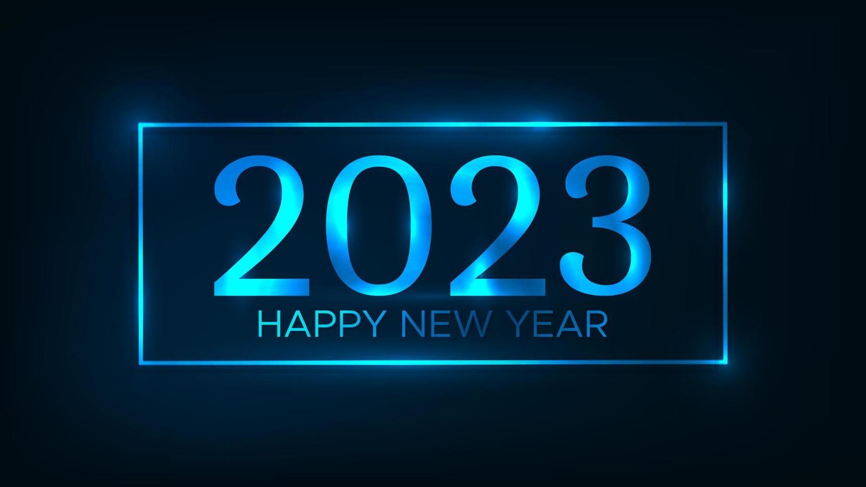 Fondo de neón de feliz año nuevo 2023 vector