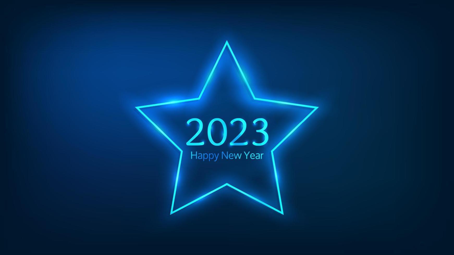 2023 Happy New Year neon background vector