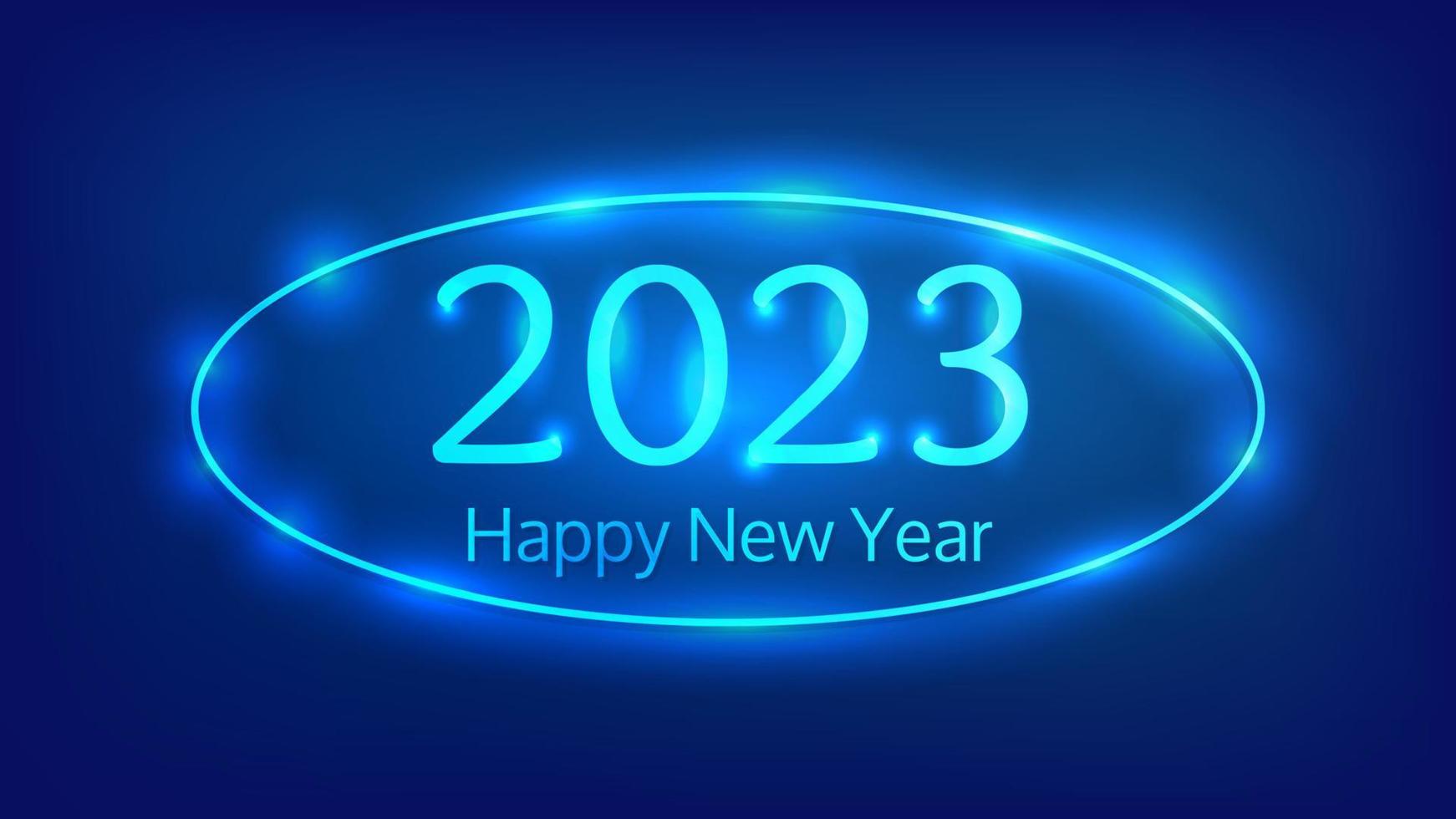 Fondo de neón de feliz año nuevo 2023 vector