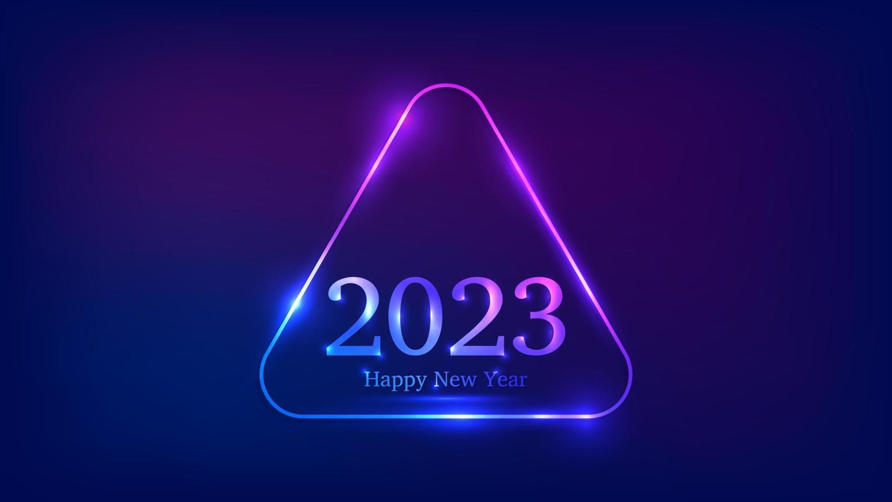 2023 Happy New Year neon background vector