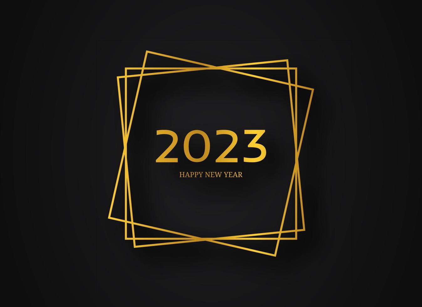 2023 Happy New Year gold geometric polygonal background vector