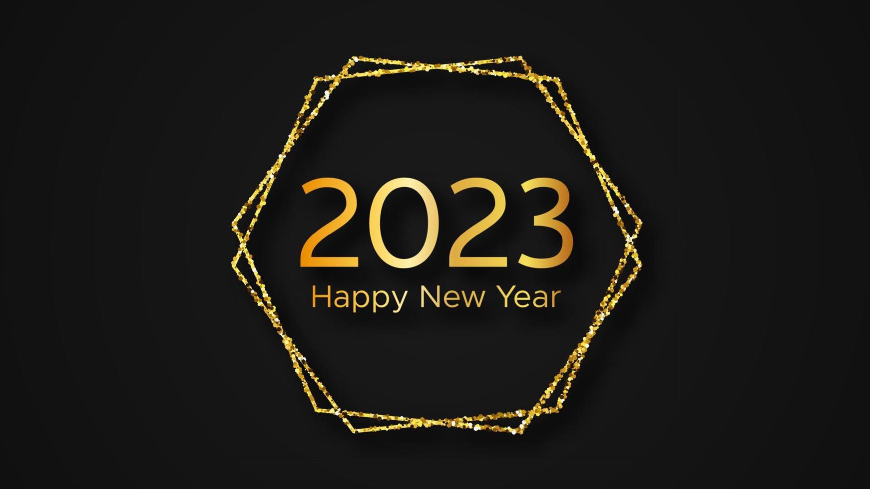 2023 Happy New Year gold background vector