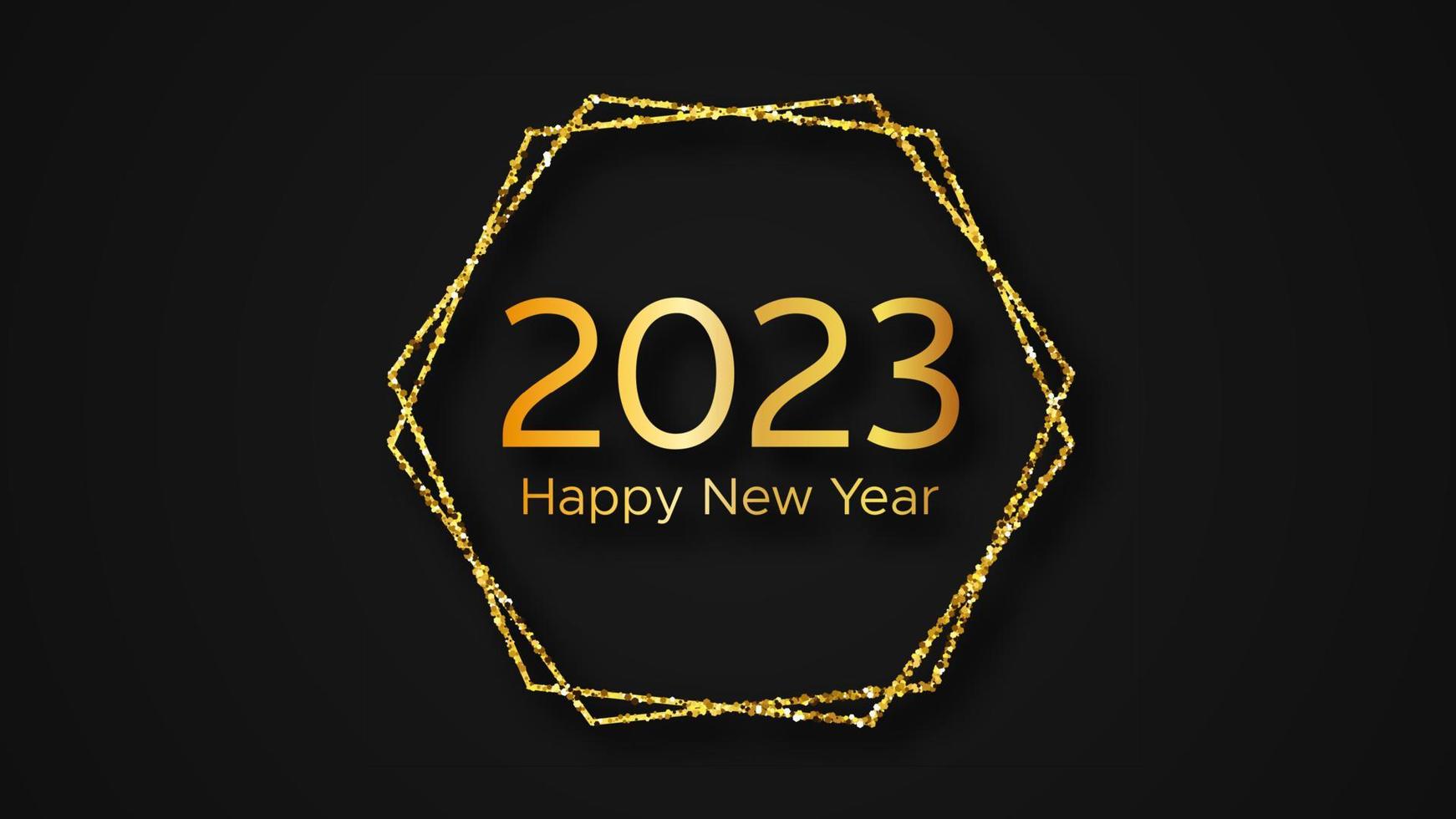 2023 feliz año nuevo fondo de oro vector