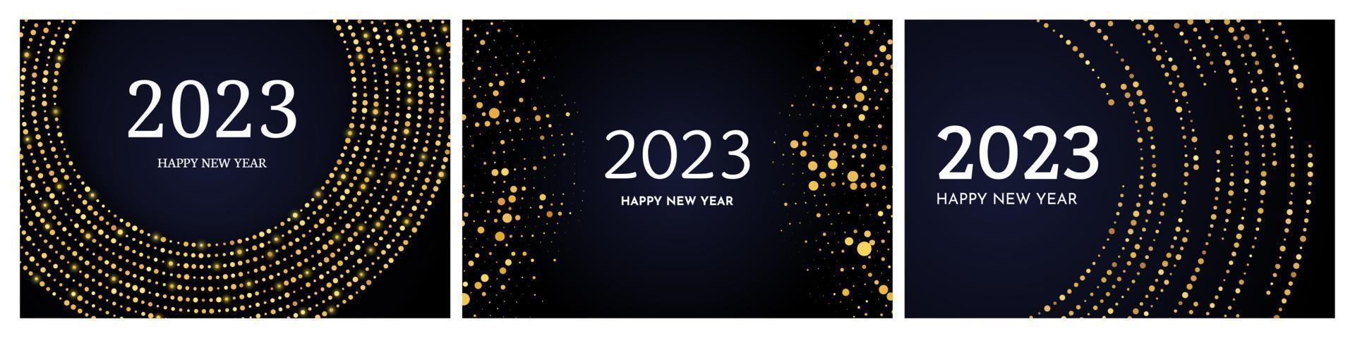 2023 Happy New Year of gold glitter pattern vector