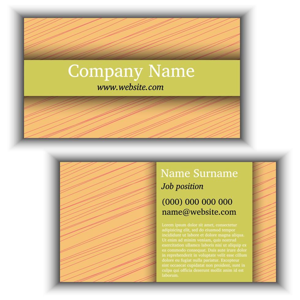 Business card template with abstract background. Abstract lines. vector