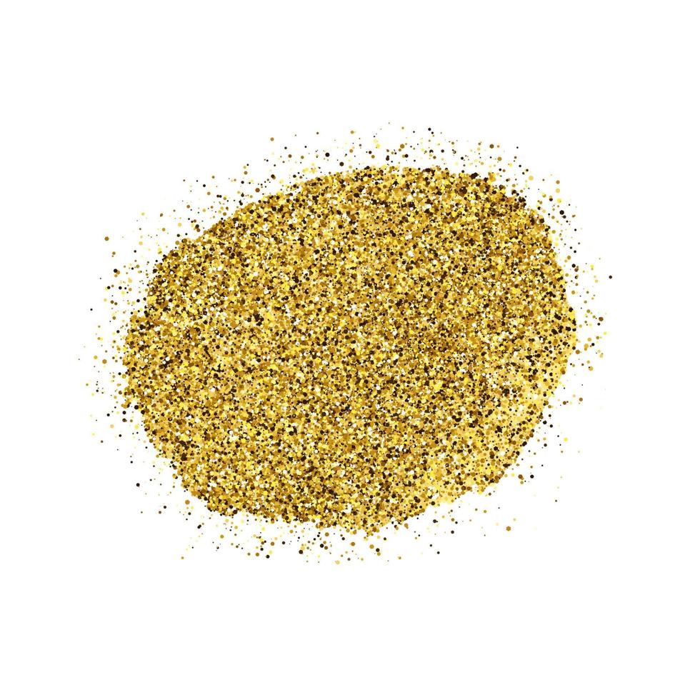 Golden Paint Glittering backdrop on a white background. Background with gold sparkles and glitter effect. Empty space for your text. Vector illustration