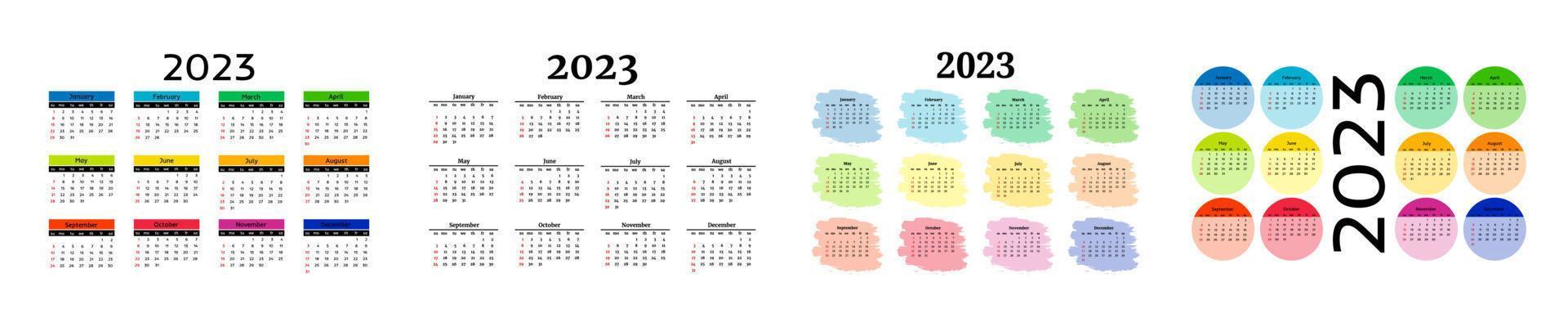 Calendar for 2023 isolated on a white background vector