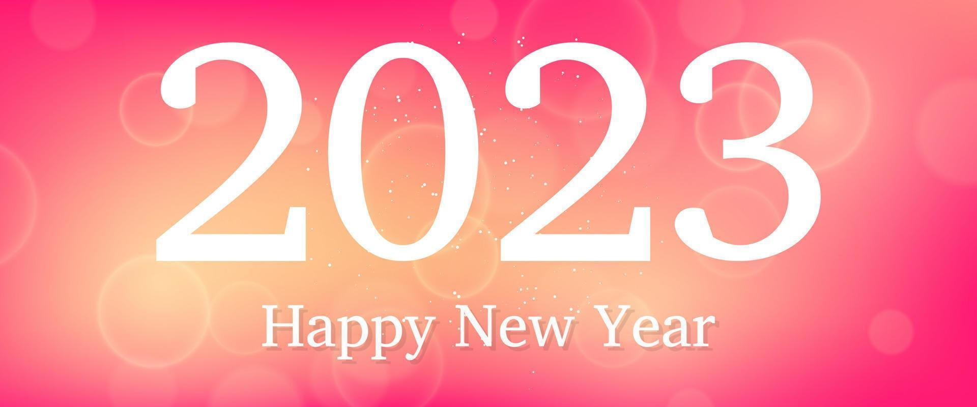 Happy new year 2023 incription on blurred background vector