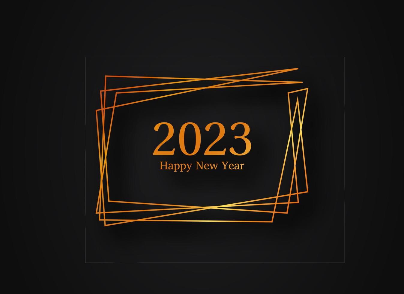 2023 Happy New Year gold geometric polygonal background vector