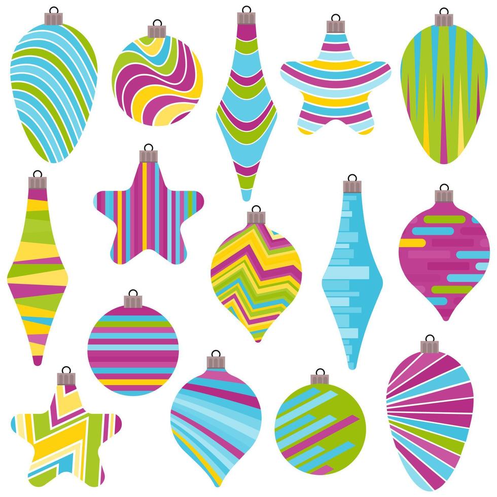Set of Christmas Balls. Christmas Decorations on White Background. vector