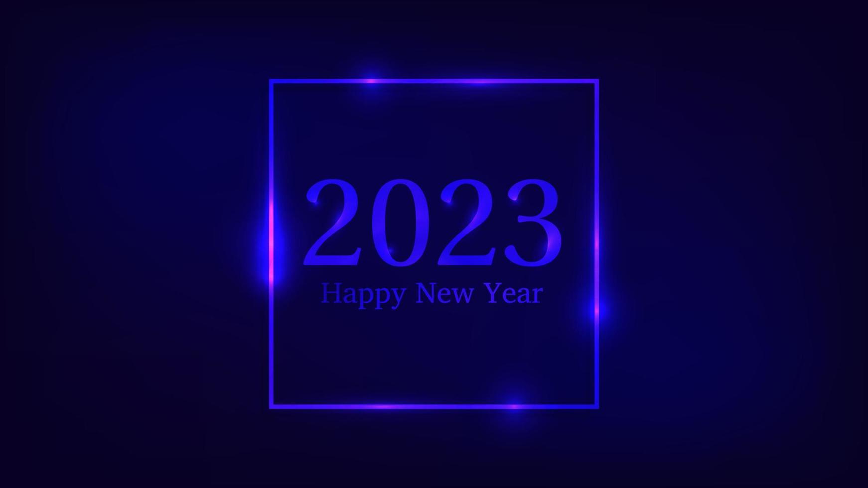 2023 Happy New Year neon background vector