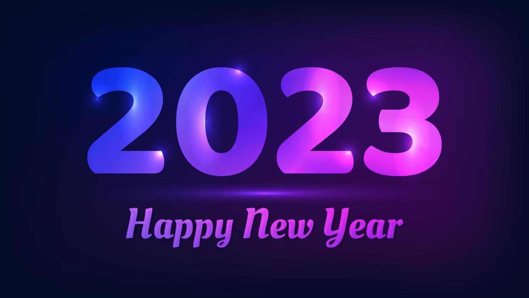 2023 Happy New Year neon background vector