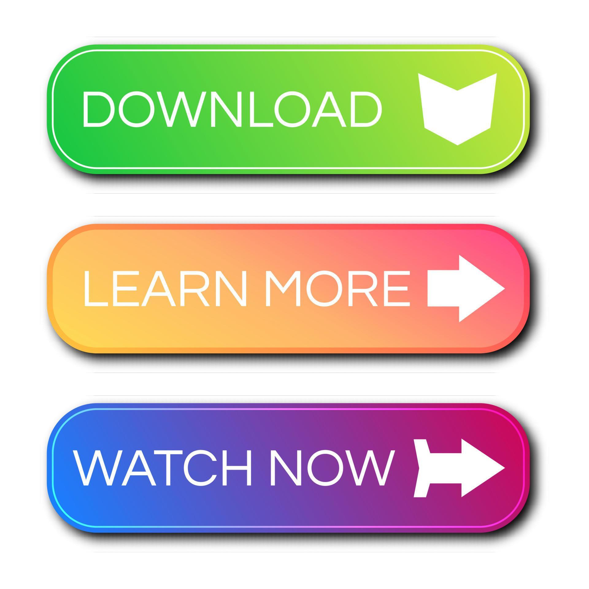Set of three modern gradient buttons with shadows. Read more Buttons