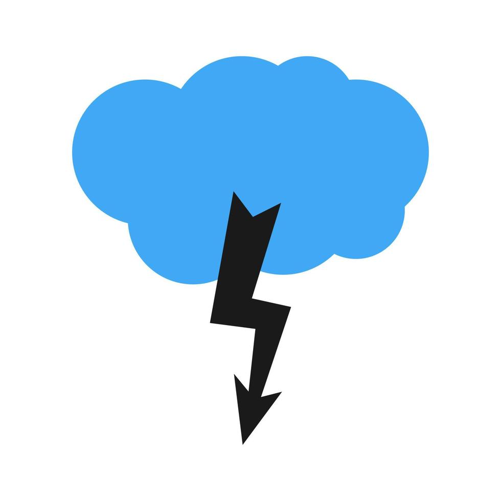 A cloud with a thunderstorm. Vector illustration.