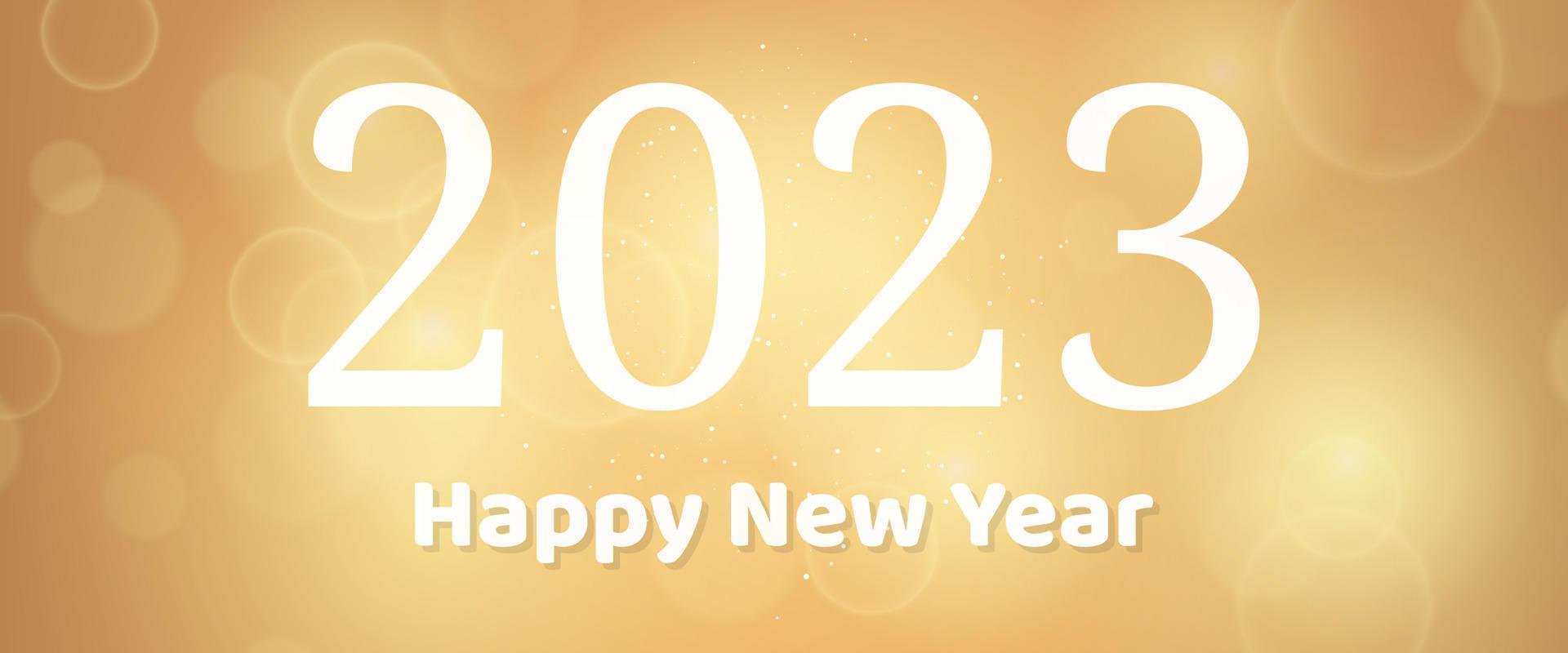 Happy new year 2023 incription on blurred background vector