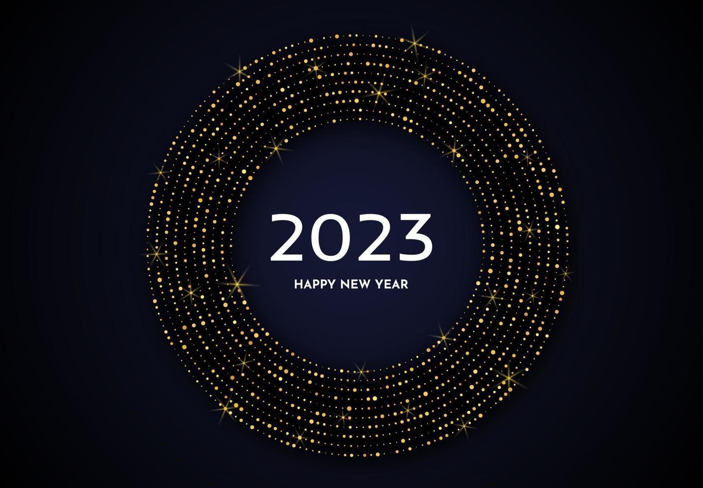 2023 Happy New Year of gold glitter pattern vector