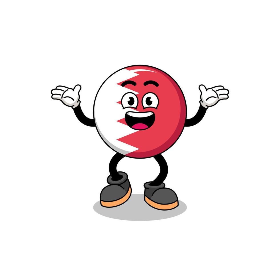 bahrain flag cartoon searching with happy gesture vector