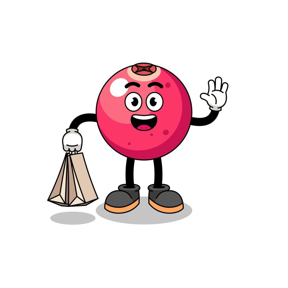 Cartoon of cranberry shopping vector