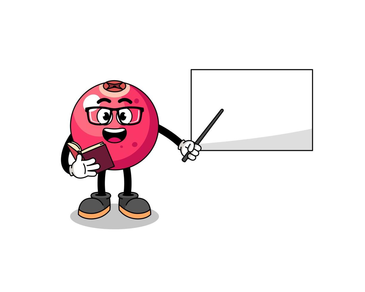 Mascot cartoon of cranberry teacher vector