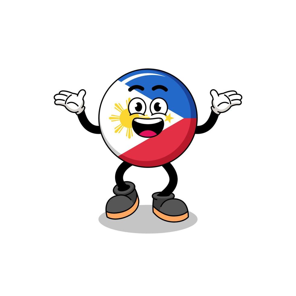 philippines flag cartoon searching with happy gesture vector