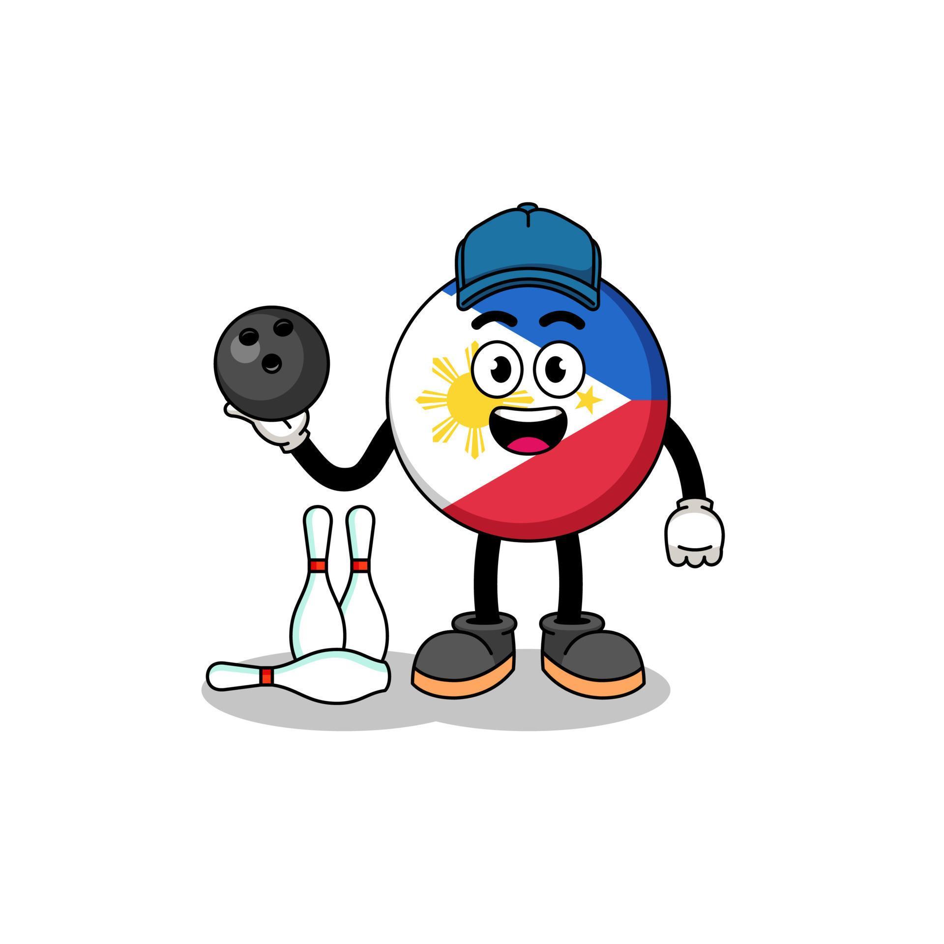 Mascot of philippines flag as a bowling player 16182689 Vector Art at Vecteezy