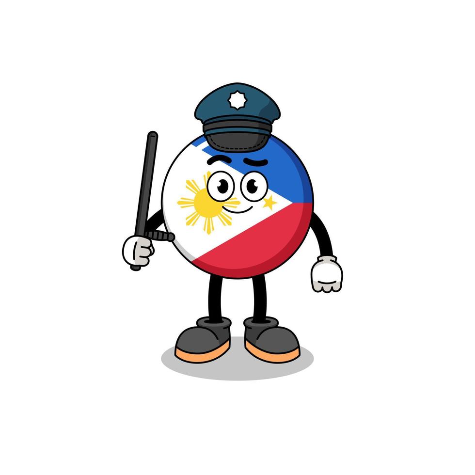 Cartoon Illustration of philippines flag police vector