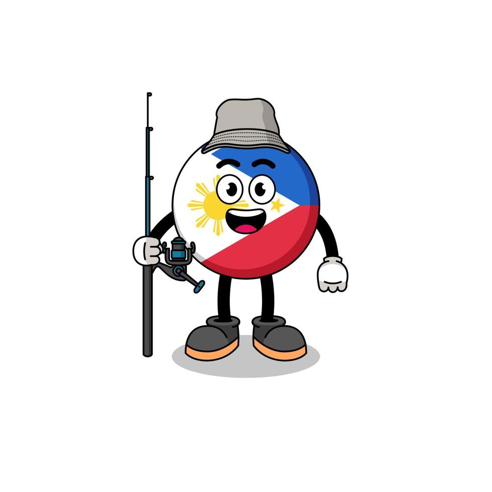 Mascot Illustration of philippines flag fisherman vector