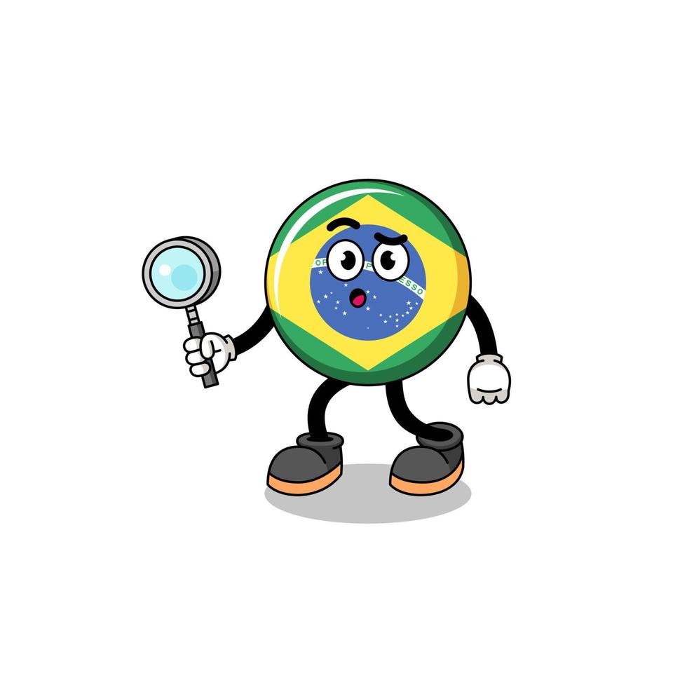 Mascot of brazil flag searching vector