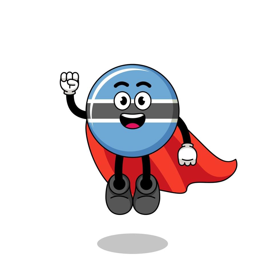 botswana cartoon with flying superhero vector