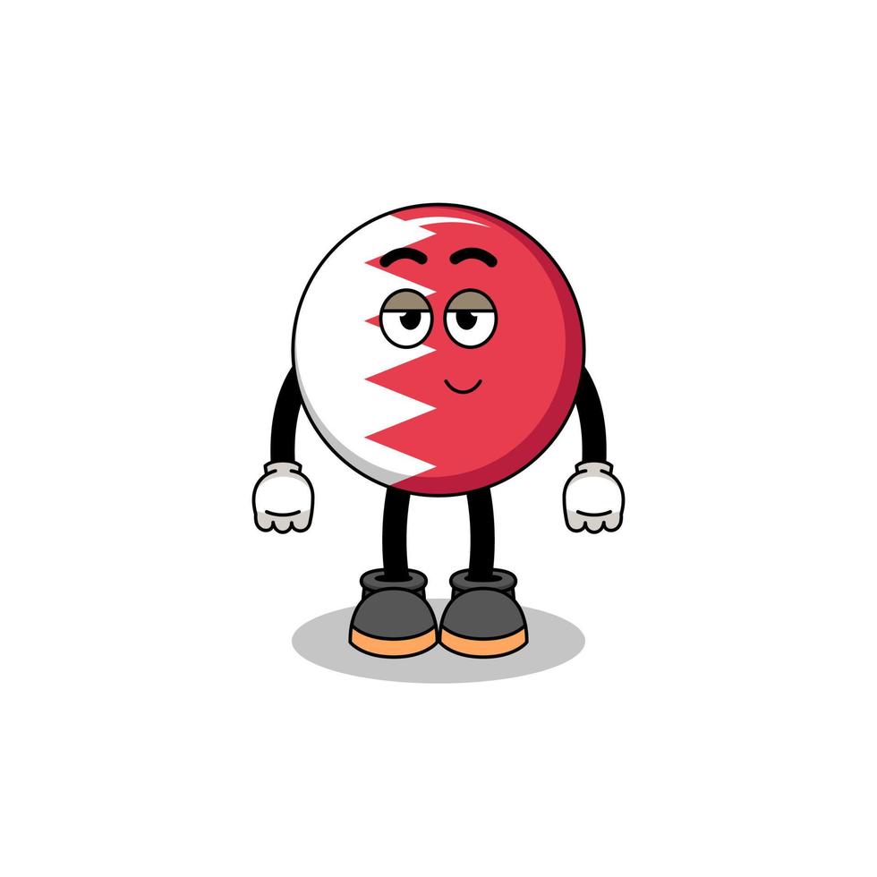 bahrain flag cartoon couple with shy pose vector