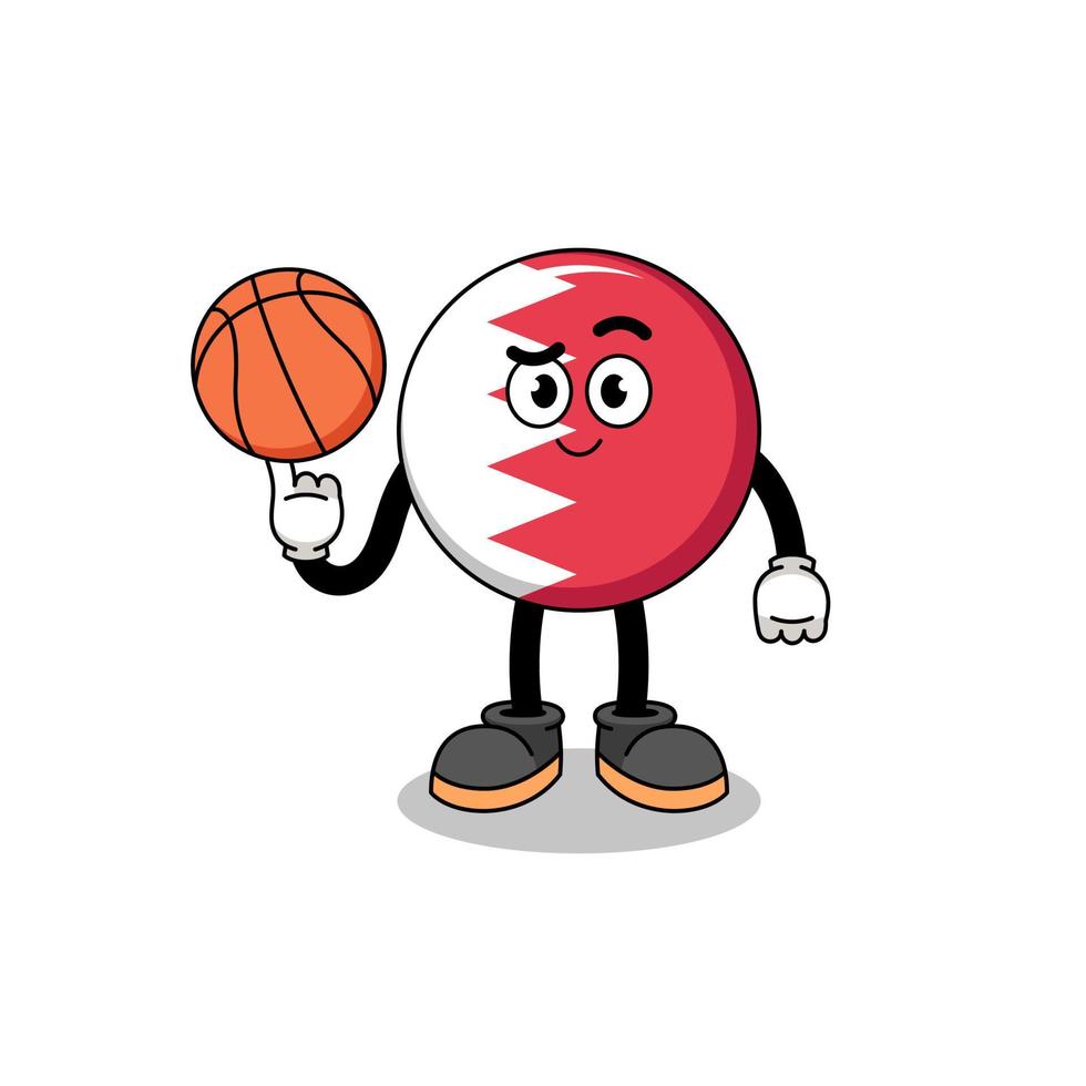 bahrain flag illustration as a basketball player vector