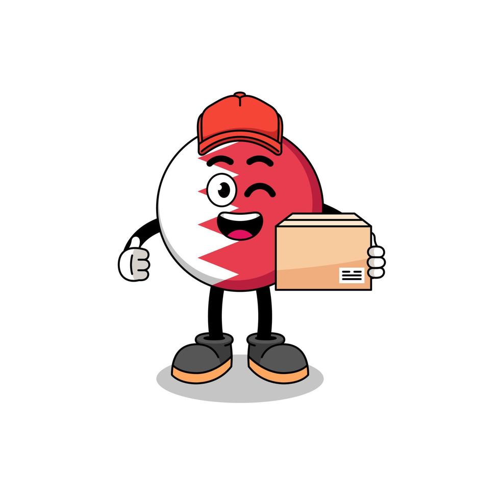 bahrain flag mascot cartoon as an courier vector