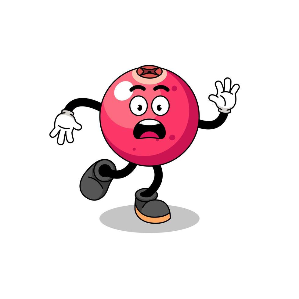 slipping cranberry mascot illustration vector