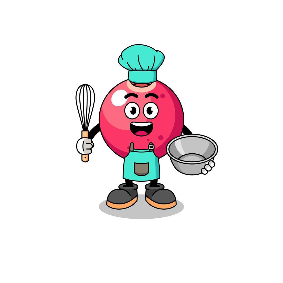 Illustration of cranberry as a bakery chef vector