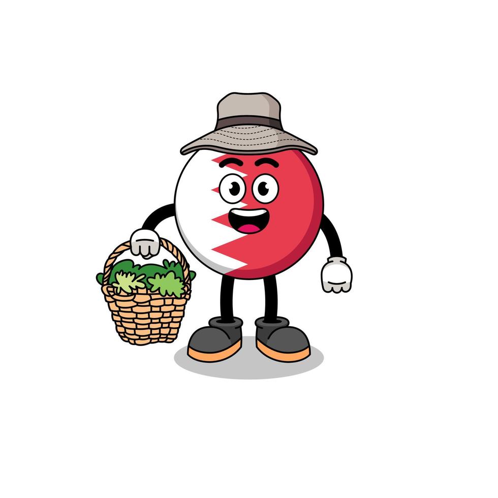 Character Illustration of bahrain flag as a herbalist vector