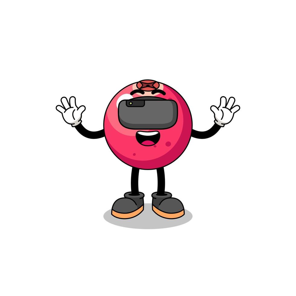 Illustration of cranberry with a vr headset vector