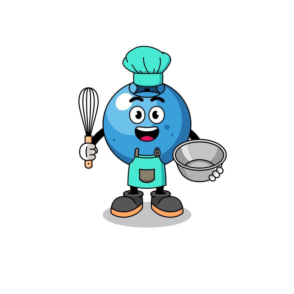 Illustration of blueberry as a bakery chef vector