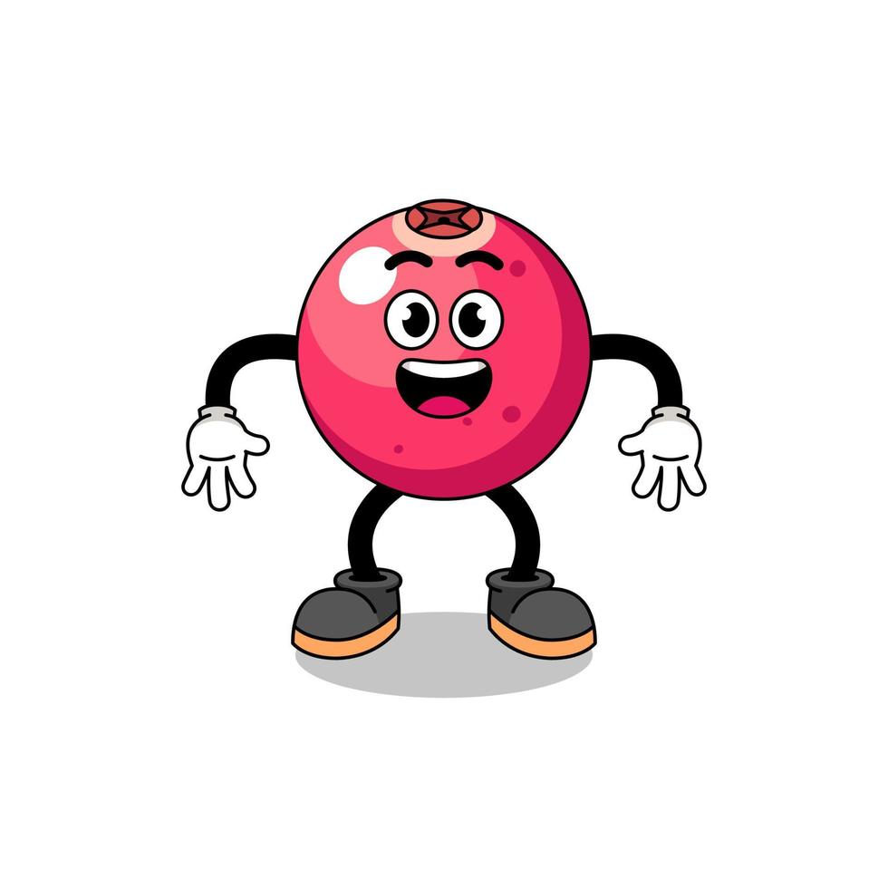 cranberry cartoon with surprised gesture vector