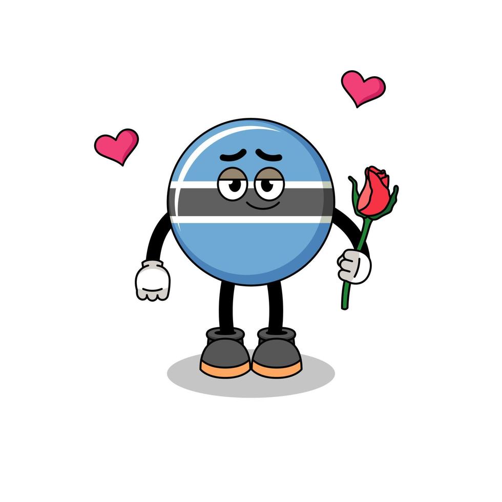 botswana mascot falling in love vector